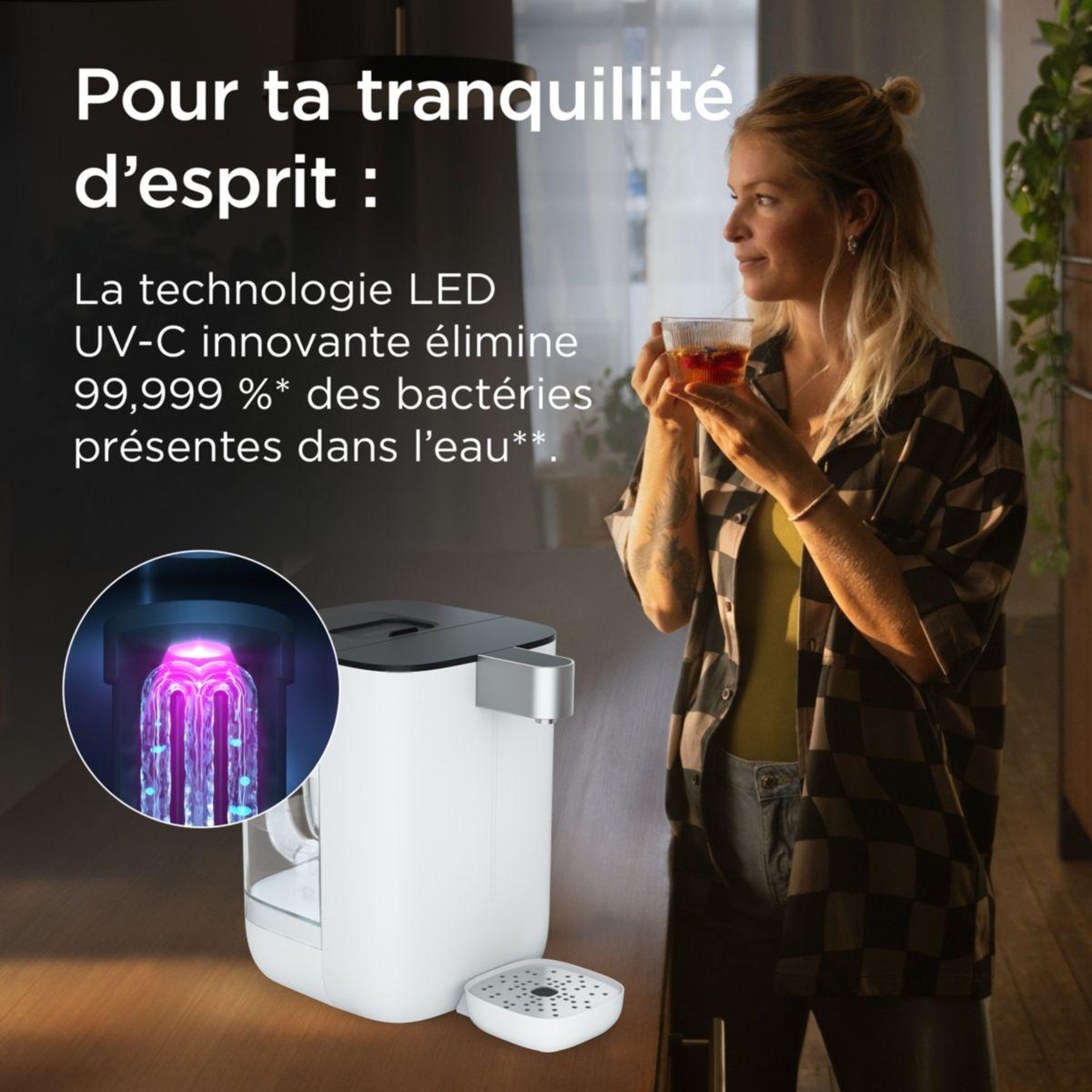 Voir la diapositive 5 : Brita Fontaine à eau CUBE (4.0 L) technologie UV-C + 1 filtre à eau MAXTRA PRO Expert anti-tartre