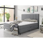Voir la diapositive 1 : BEST MOBILIER Maria - lit boxspring - 160x200 - en velours - coffres et surmatelas inclus