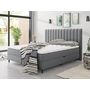 Voir la diapositive 1 : BEST MOBILIER Maria - lit boxspring - 160x200 - en velours - coffres et surmatelas inclus