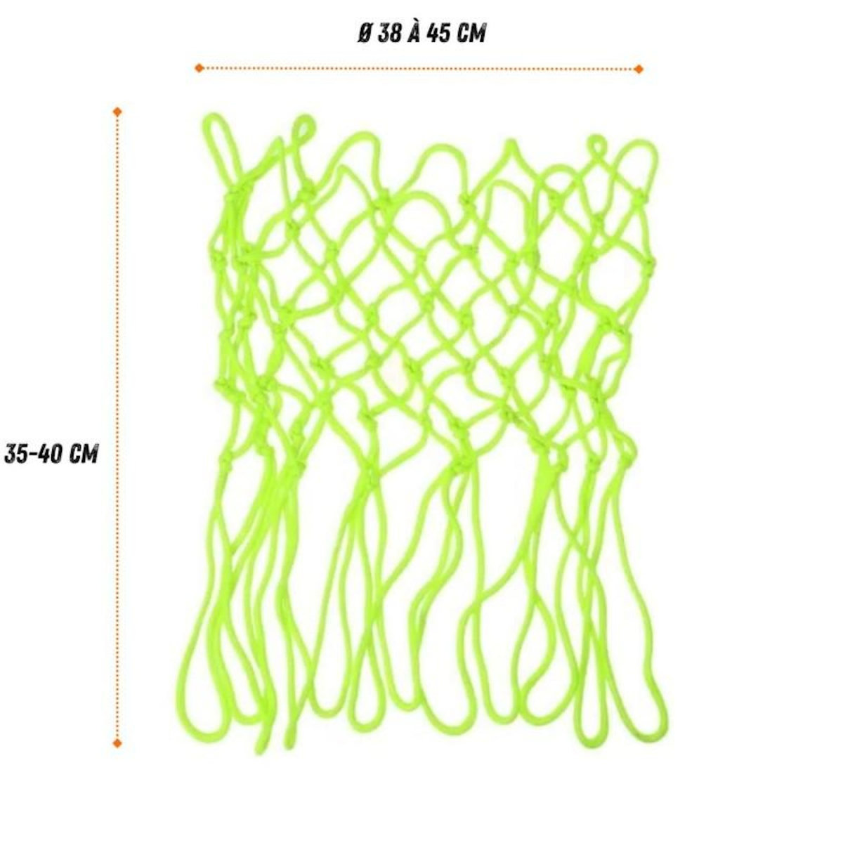 BUMBER Pack arceau de basket noir ( 45 cm) et filet phosphorescent inclus