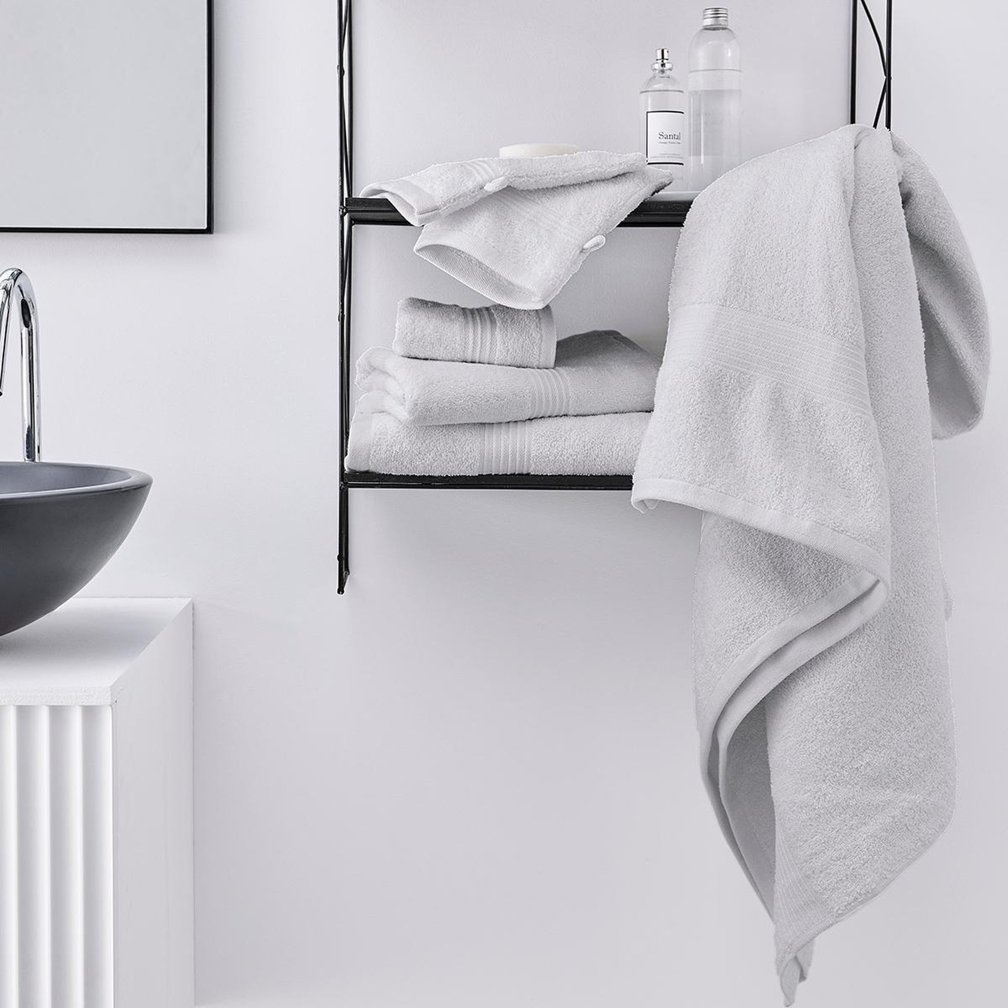 Voir la diapositive 3 : TODAY Drap de bain uni en coton 450 g/m²
