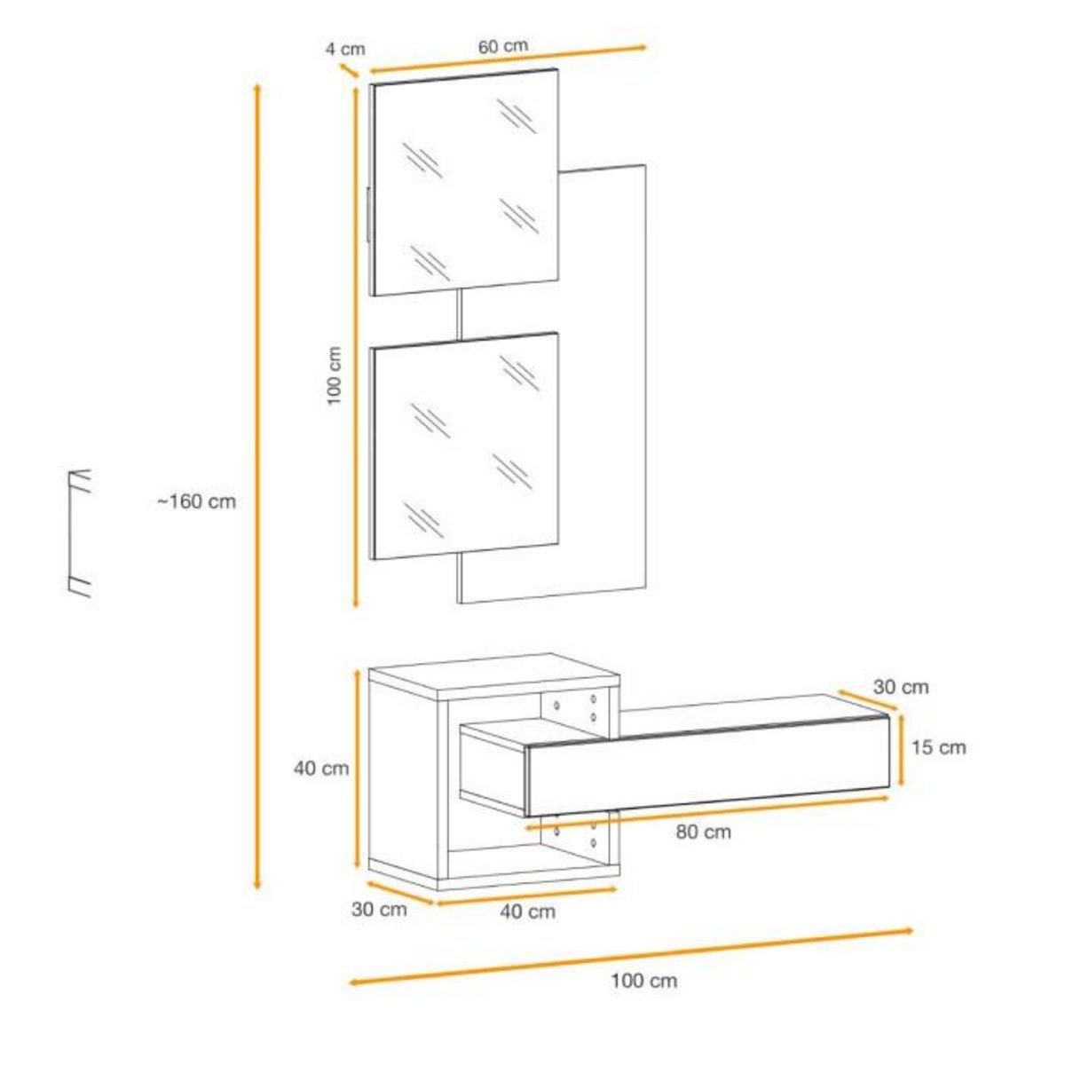 Paris Prix Ensemble Meubles de Dressing  Easy  160cm Noir