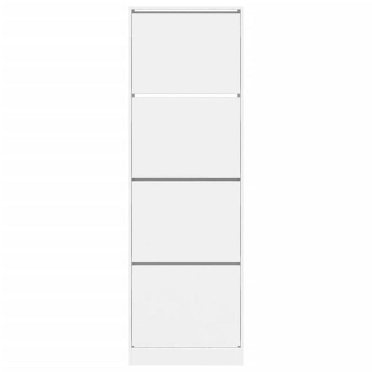 VIDAXL Armoire à chaussures 4 tiroirs rabattables blanc 60x34x187,5 cm