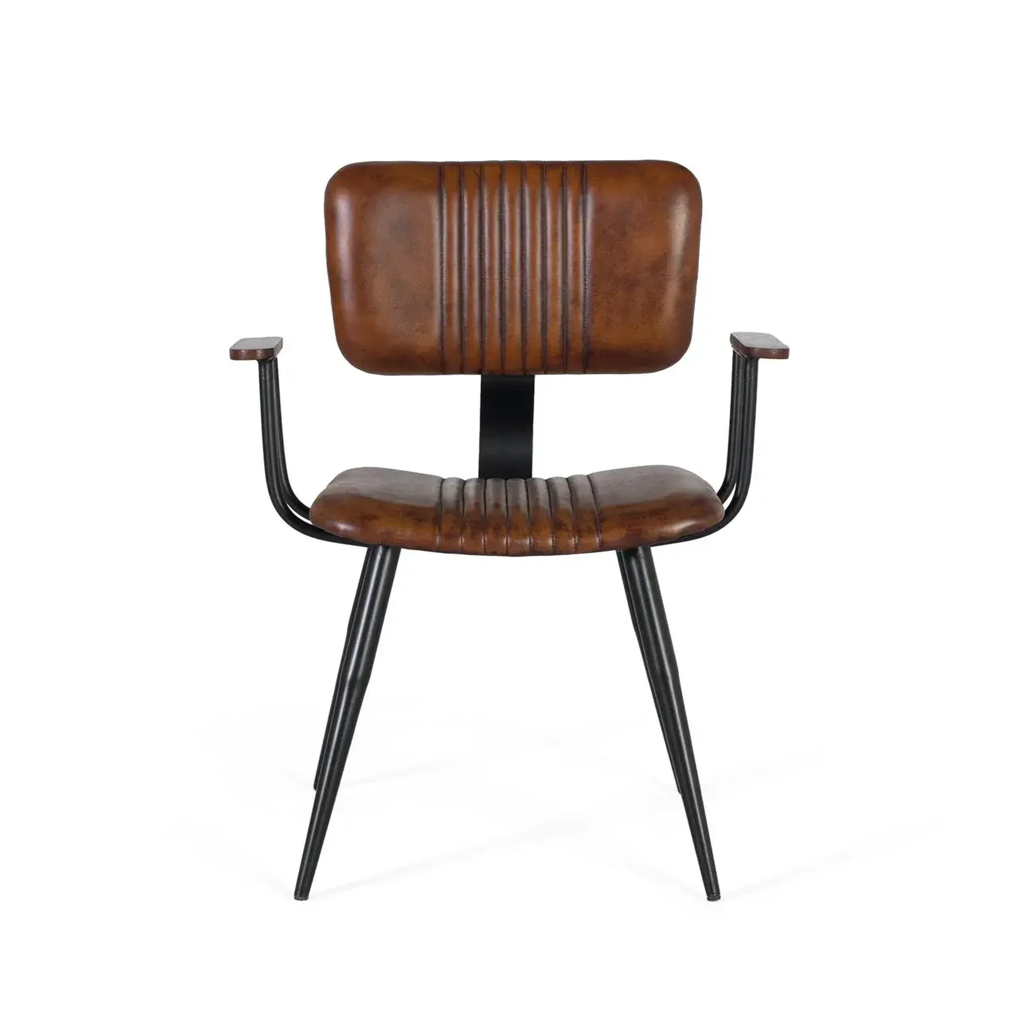 Voir la diapositive 2 : GINER Y COLOMER SL Lot de 2 chaises de cuir bovina 57 cm style vintage industriel