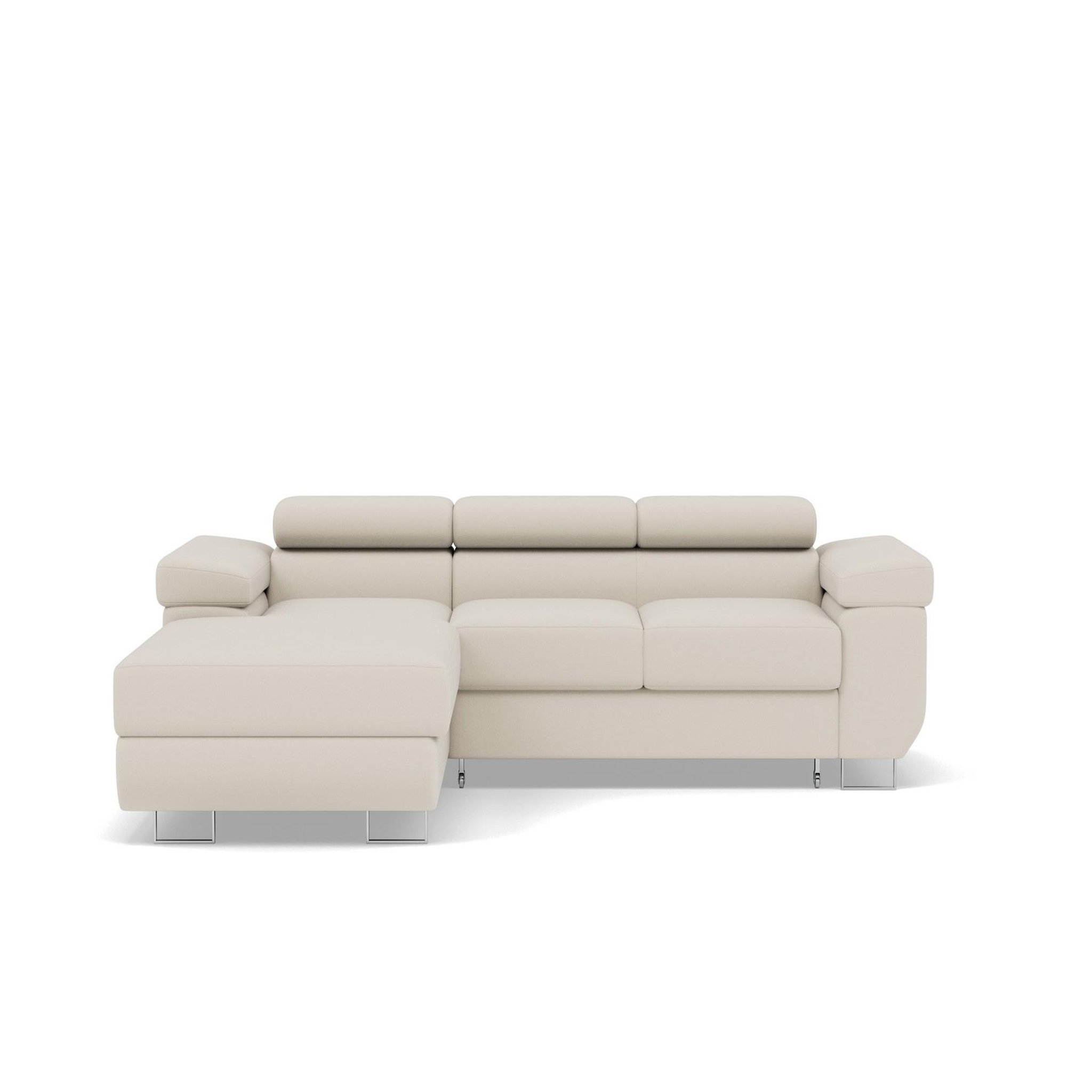Voir la diapositive 1 : BEST MOBILIER Pablo - canapé d'angle gauche - 6 places - convertible avec coffre et têtières réglables - en velours