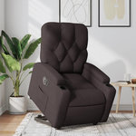 VIDAXL Fauteuil inclinable electrique marron fonce tissu