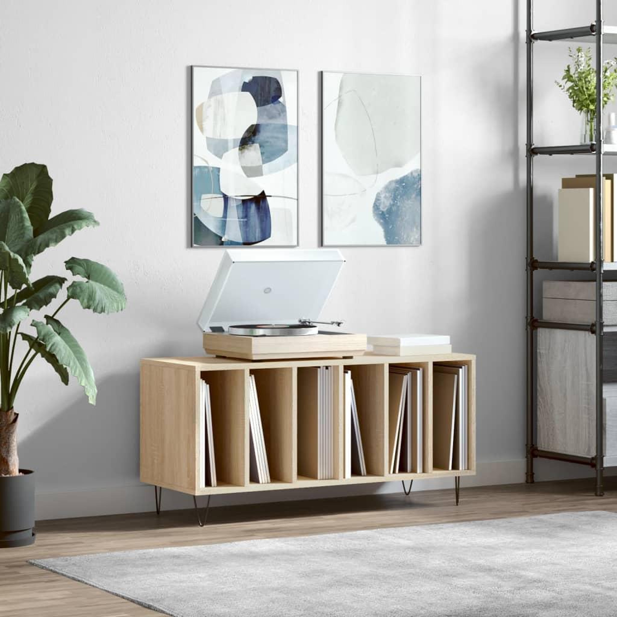 VIDAXL Armoire a disques chene sonoma 100x38x48 cm bois d'ingenierie
