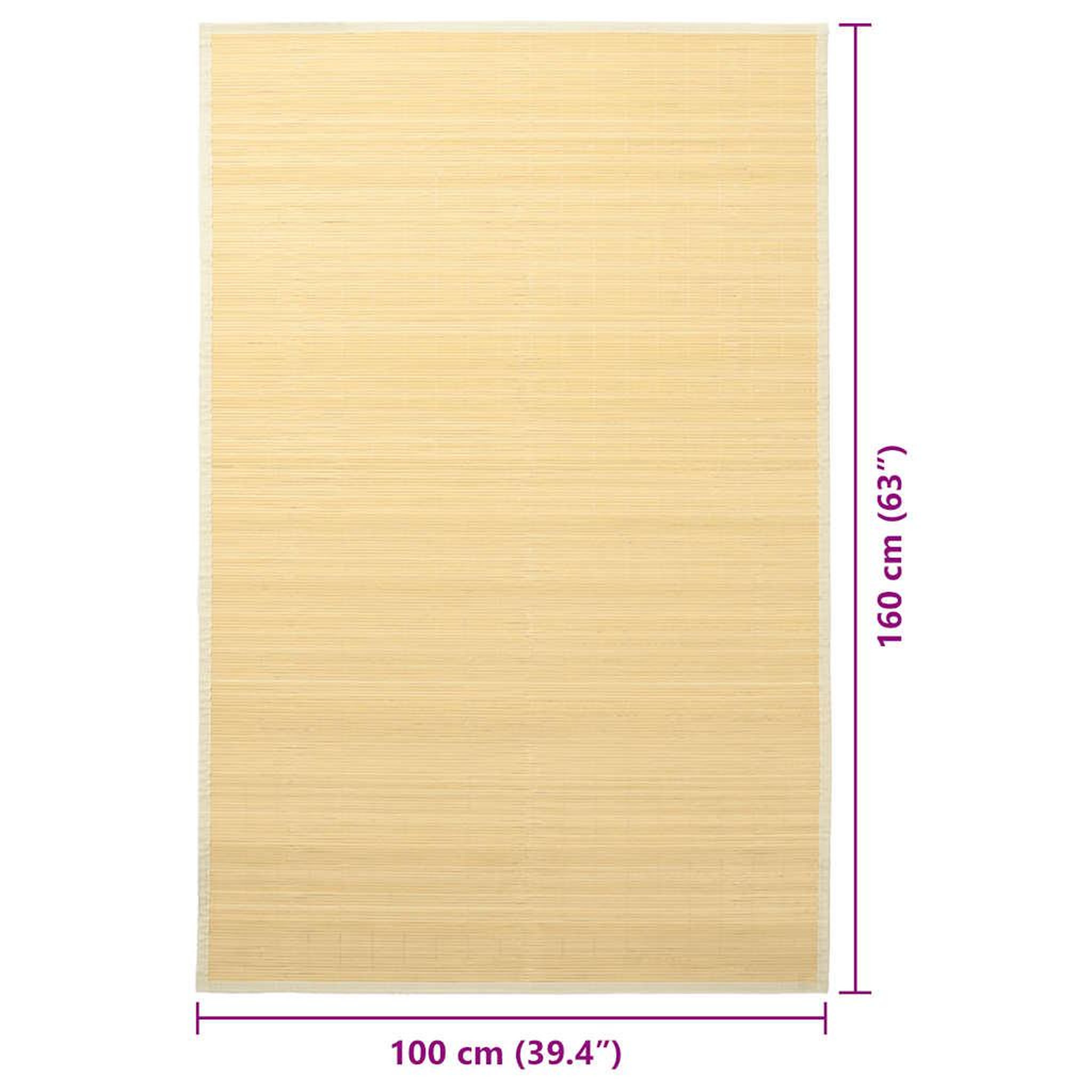 Voir la diapositive 6 : VIDAXL Tapis en bambou 100x160 cm Naturel