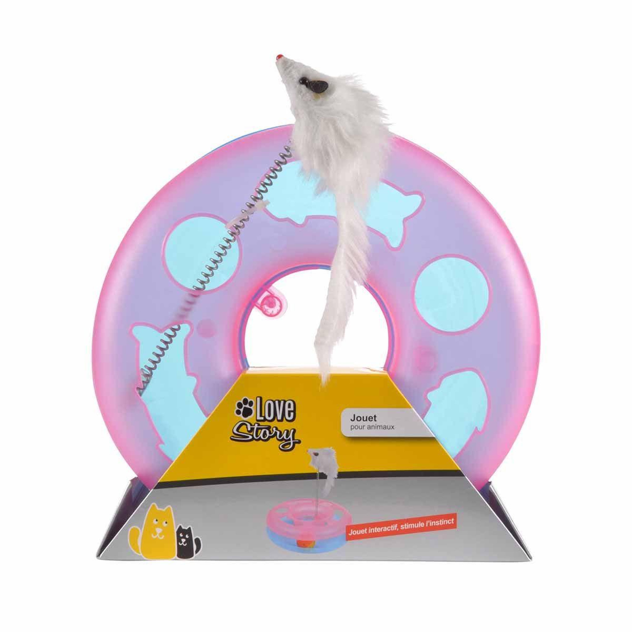 Voir la diapositive 2 : LOVE STORY Jouet pour chat  tunnel avec balle & tige  24cm rose