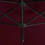 VIDAXL Parasol double avec mat en acier Rouge bordeaux 600 cm
