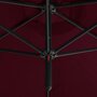 VIDAXL Parasol double avec mat en acier Rouge bordeaux 600 cm