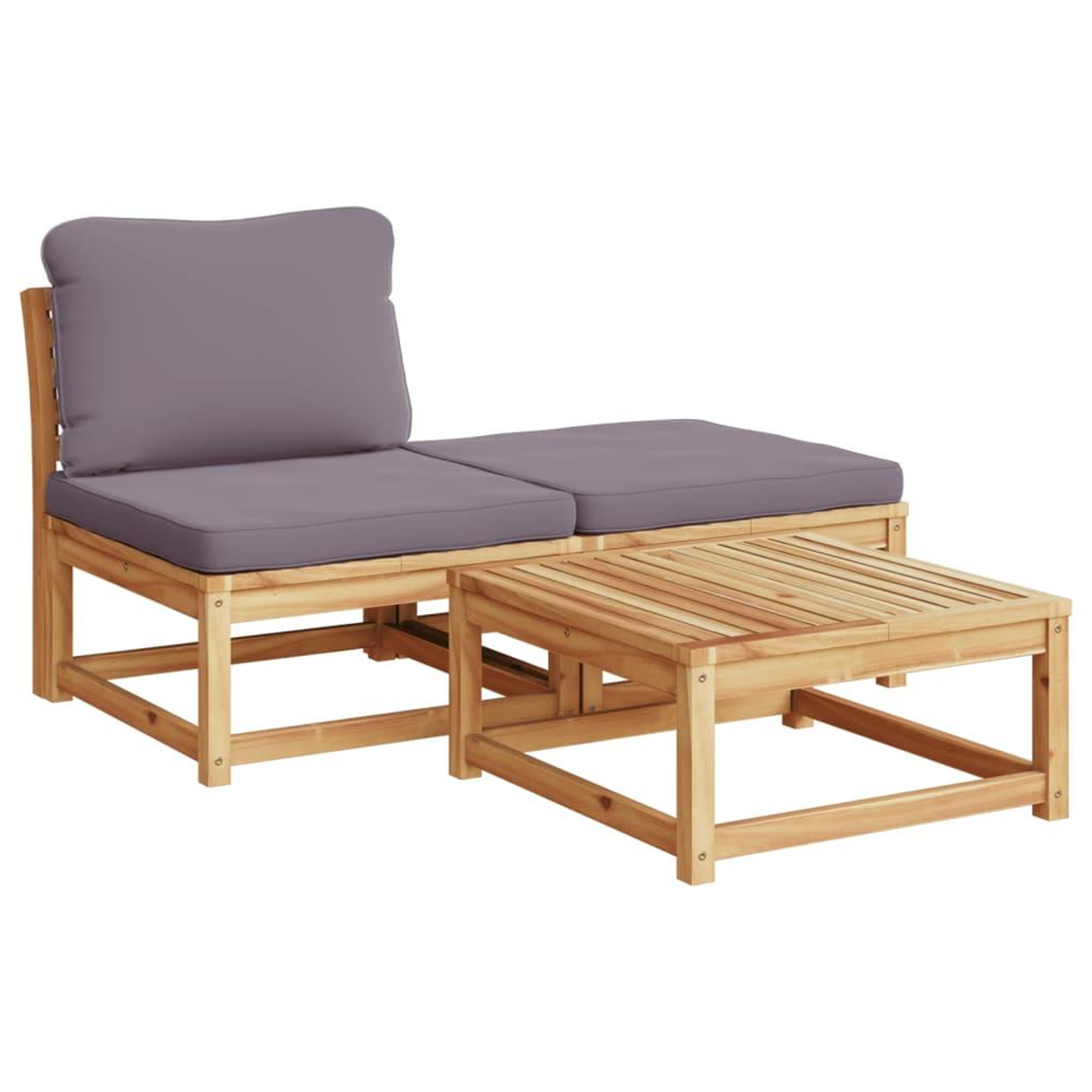 Voir la diapositive 3 : VIDAXL Salon de jardin 4 pcs avec coussins Bois d'acacia solide