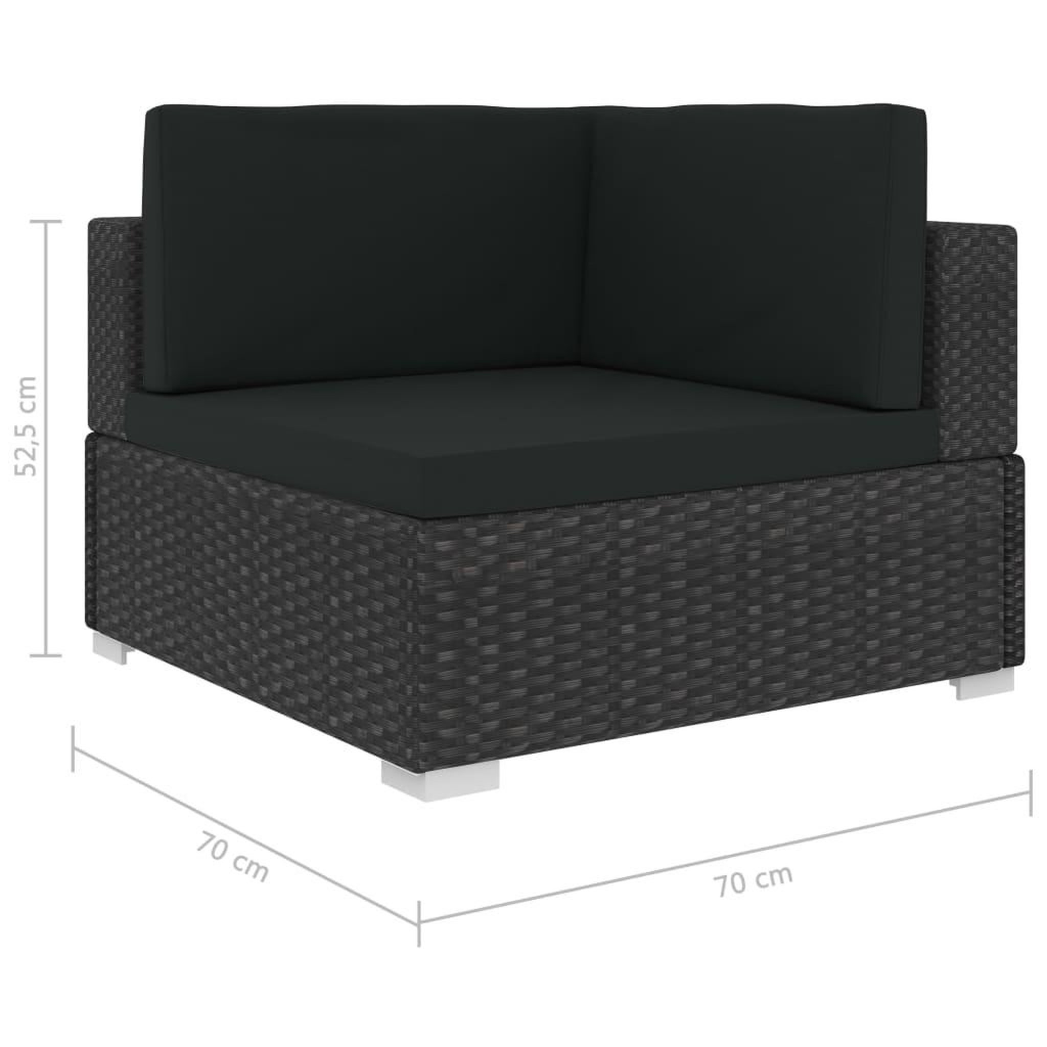 Voir la diapositive 6 : VIDAXL Salon de jardin 6 pcs avec coussins resine tressee noir