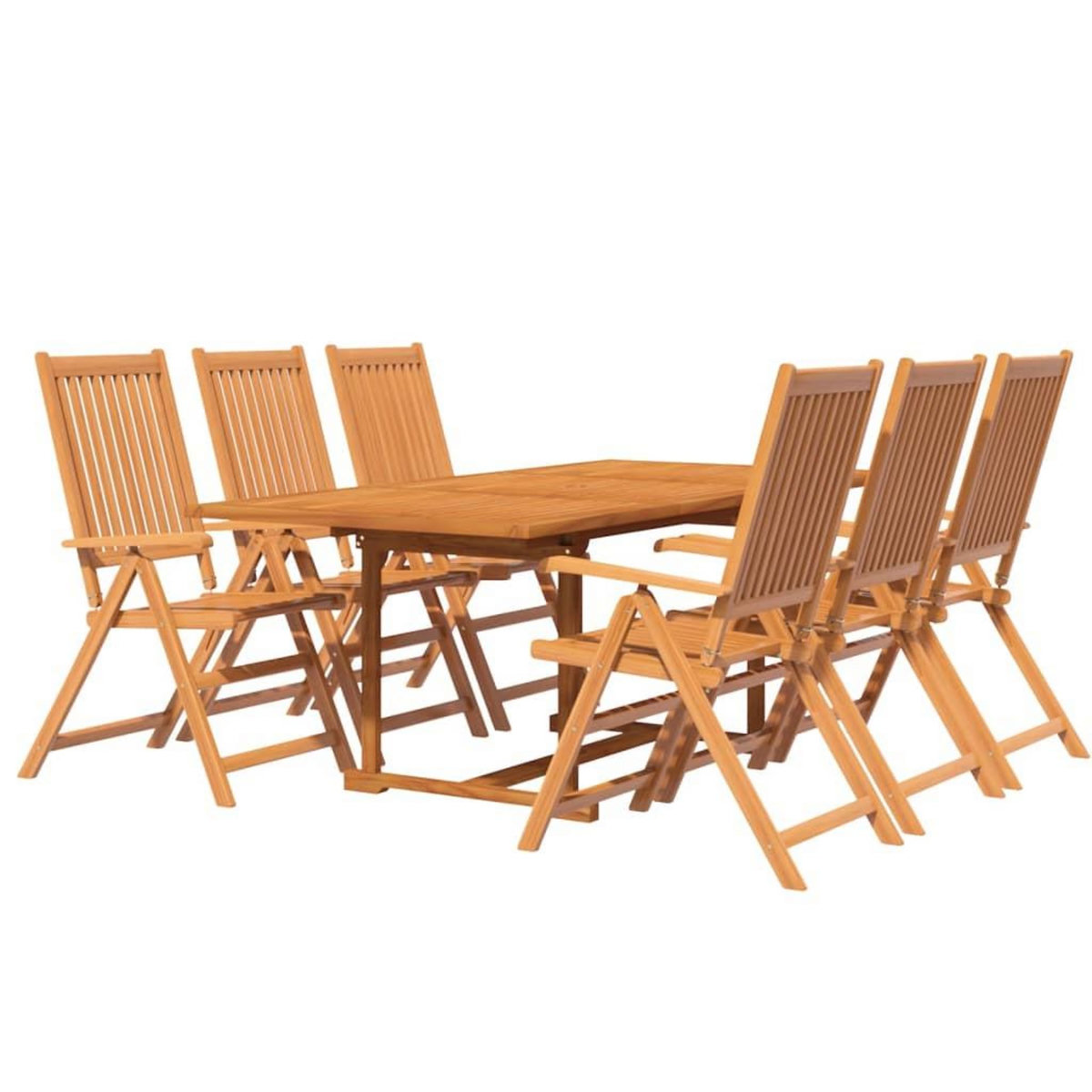 VIDAXL Ensemble a manger de jardin 7 pcs Bois d'acacia massif