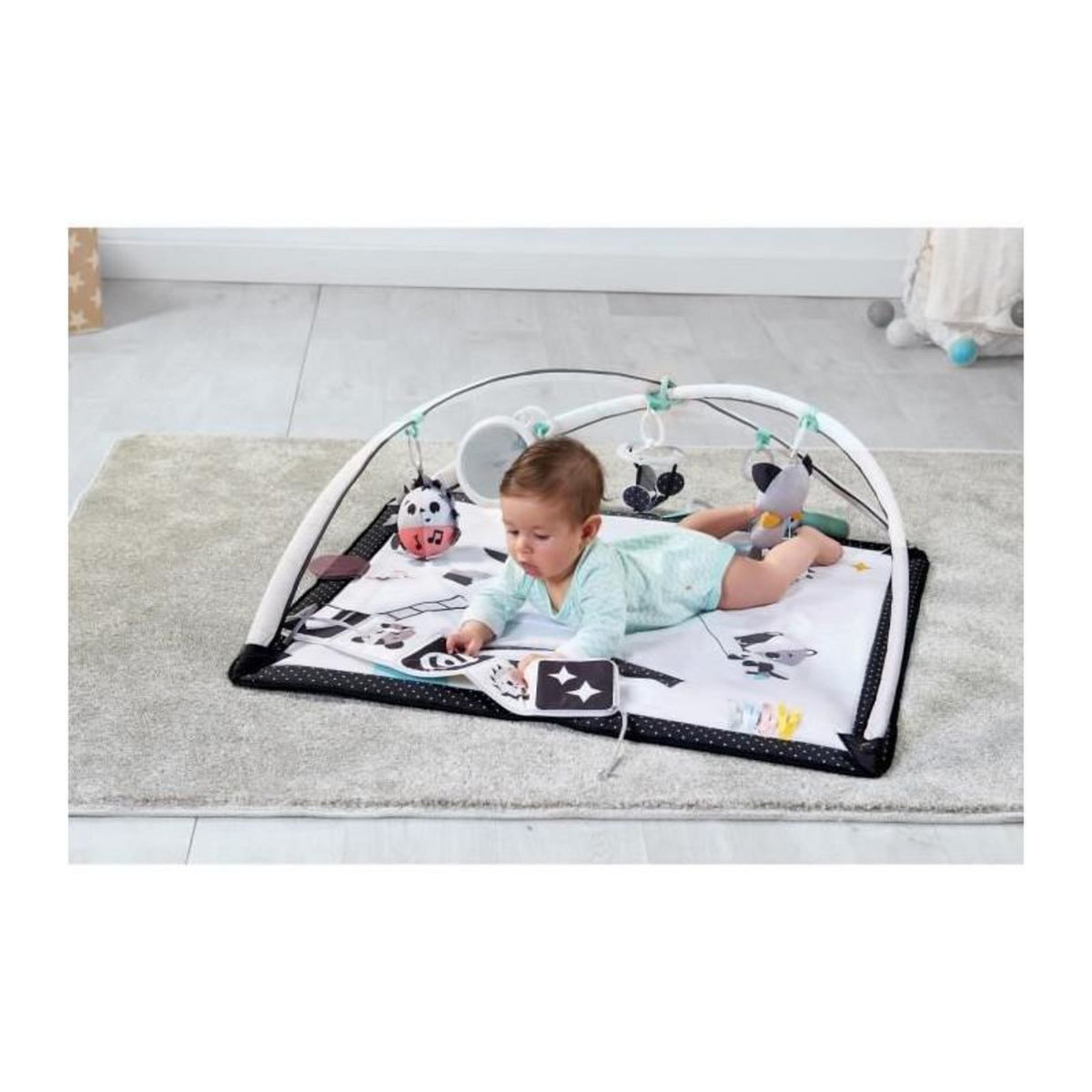 TINY LOVE Tiny Love Tapis deveil Bebe Musical, Design, Collection Black + White, Des la naissance, 0m +, 93 x 85 x 49 cm