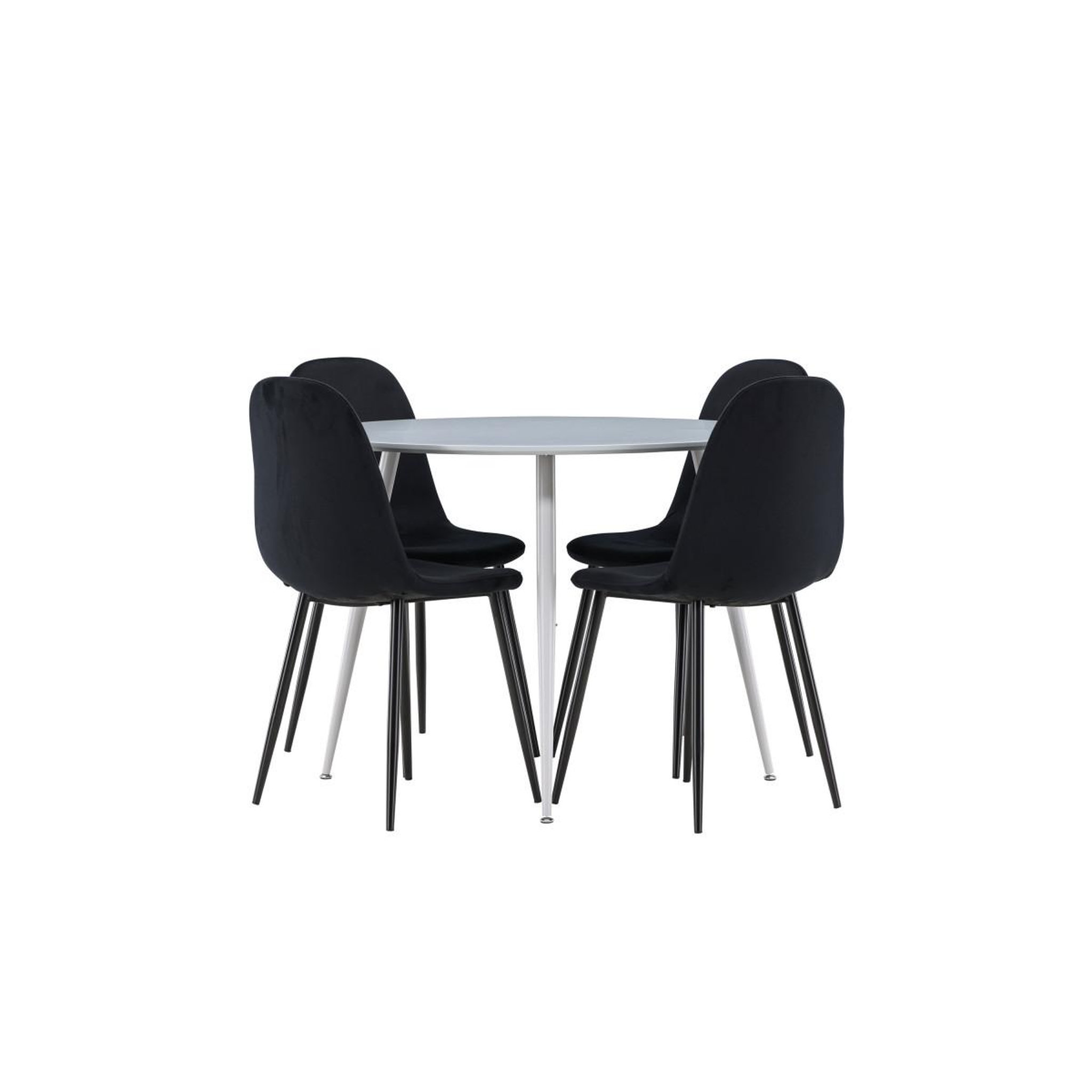 Voir la diapositive 2 : Paris Prix Ensemble table à manger & 4 chaises  plaza & polar  120cm gris & noir