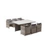 Voir la diapositive 1 : CONCEPT USINE Salon de jardin encastrable 6 personnes en résine tressée gris MIAMI