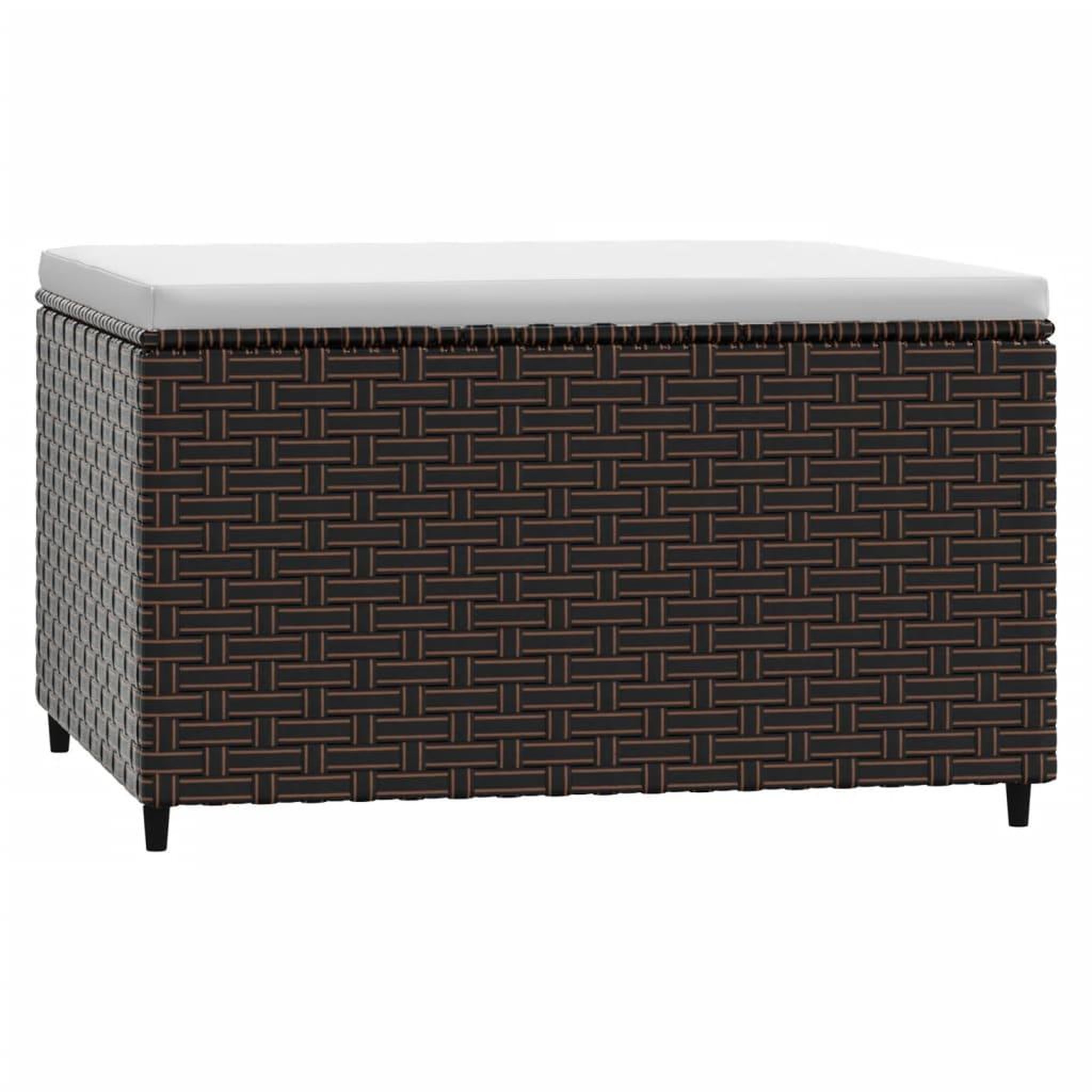 Voir la diapositive 3 : VIDAXL Repose-pieds de jardin coussins lot de 2 marron resine tressee