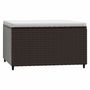 Voir la diapositive 3 : VIDAXL Repose-pieds de jardin coussins lot de 2 marron resine tressee