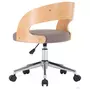 VIDAXL Chaise pivotante de bureau Taupe Bois courbe et tissu