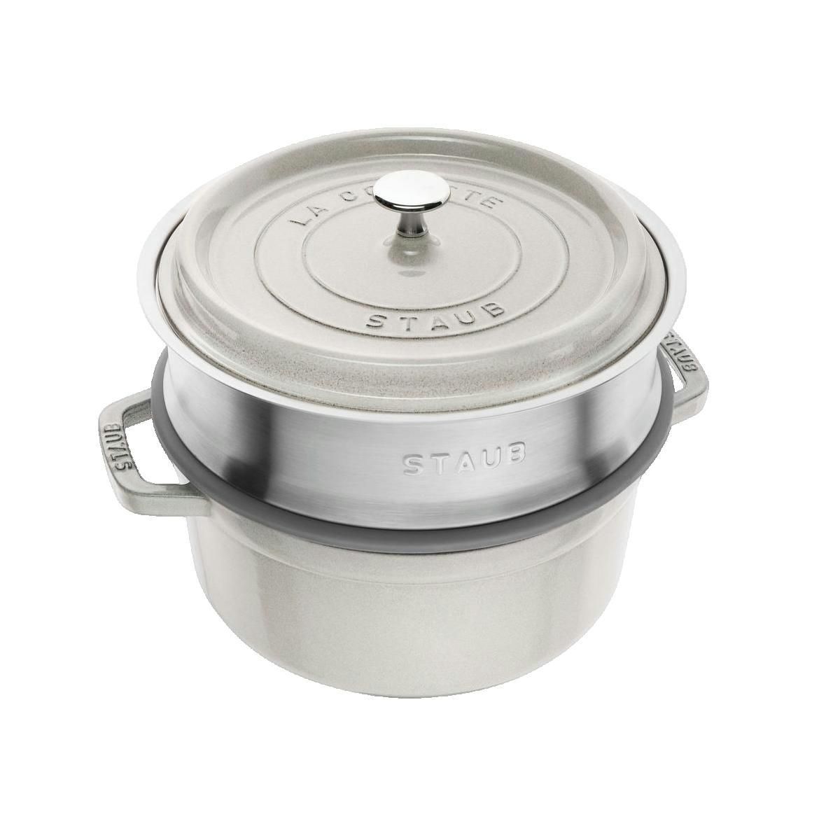 Staub Cocotte Zwilling en fonte blanc truffé