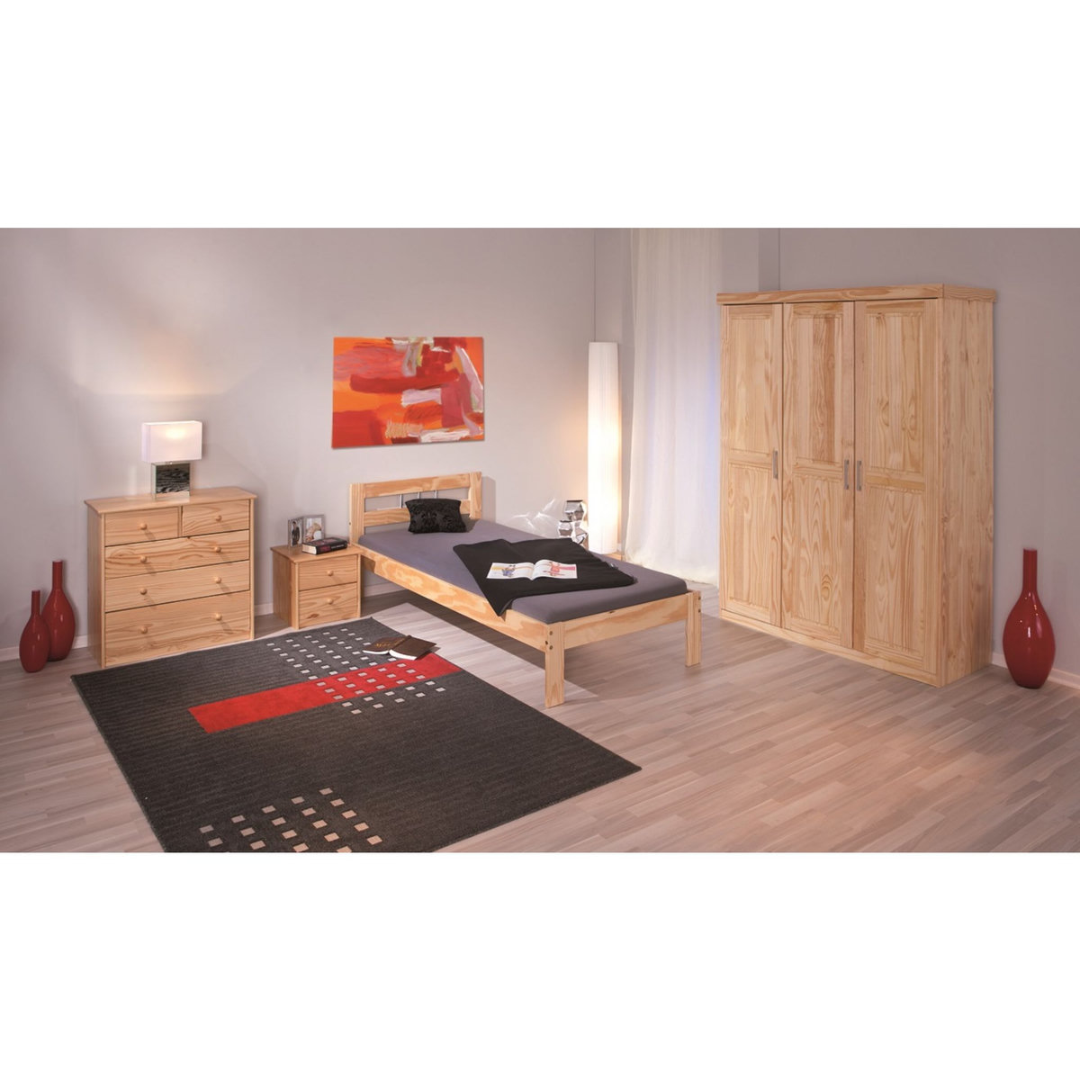 Armoire penderie vernie en pin massif - PELLE