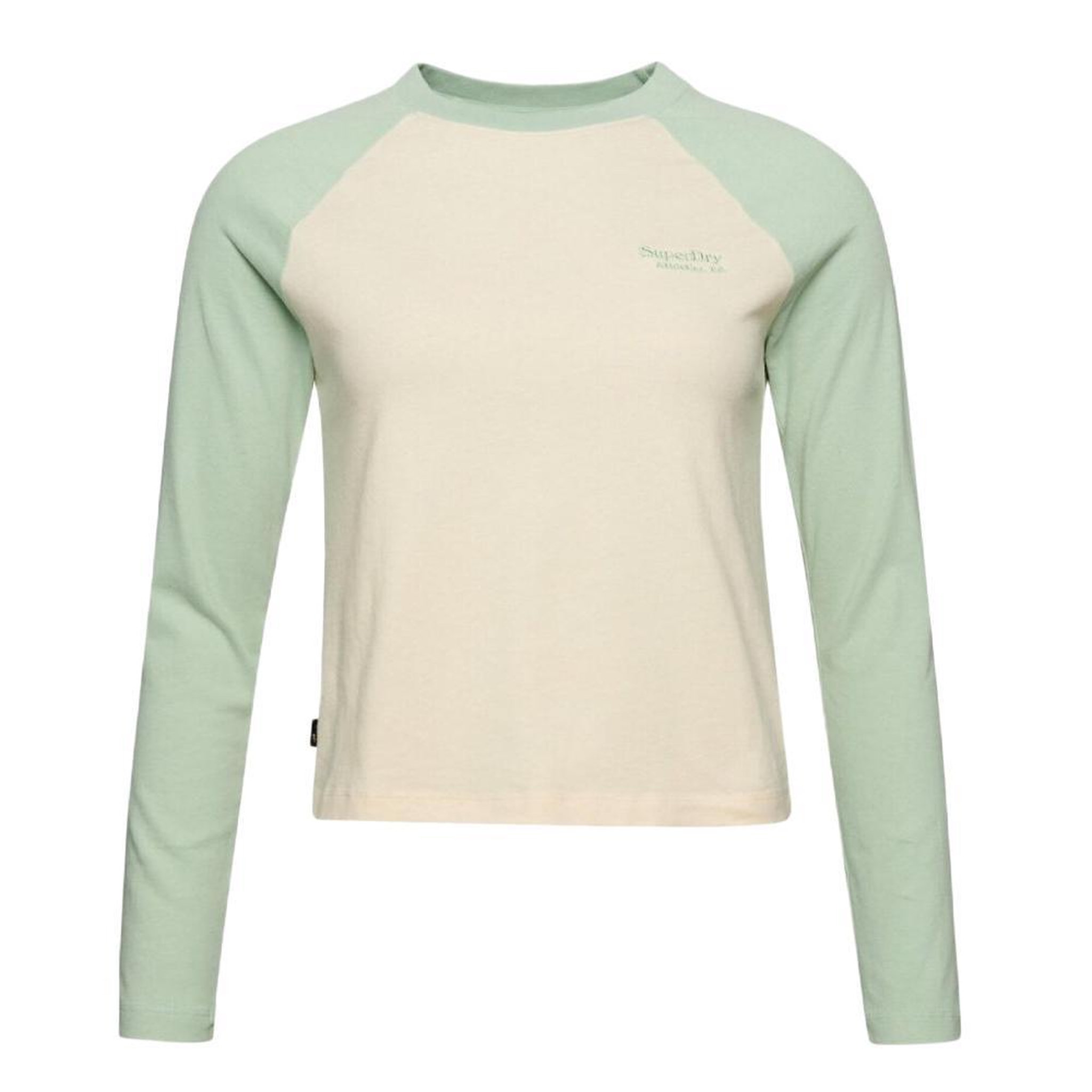 SUPERDRY T-shirt Manches Longues Vert/Beige Femme Superdry Baseball