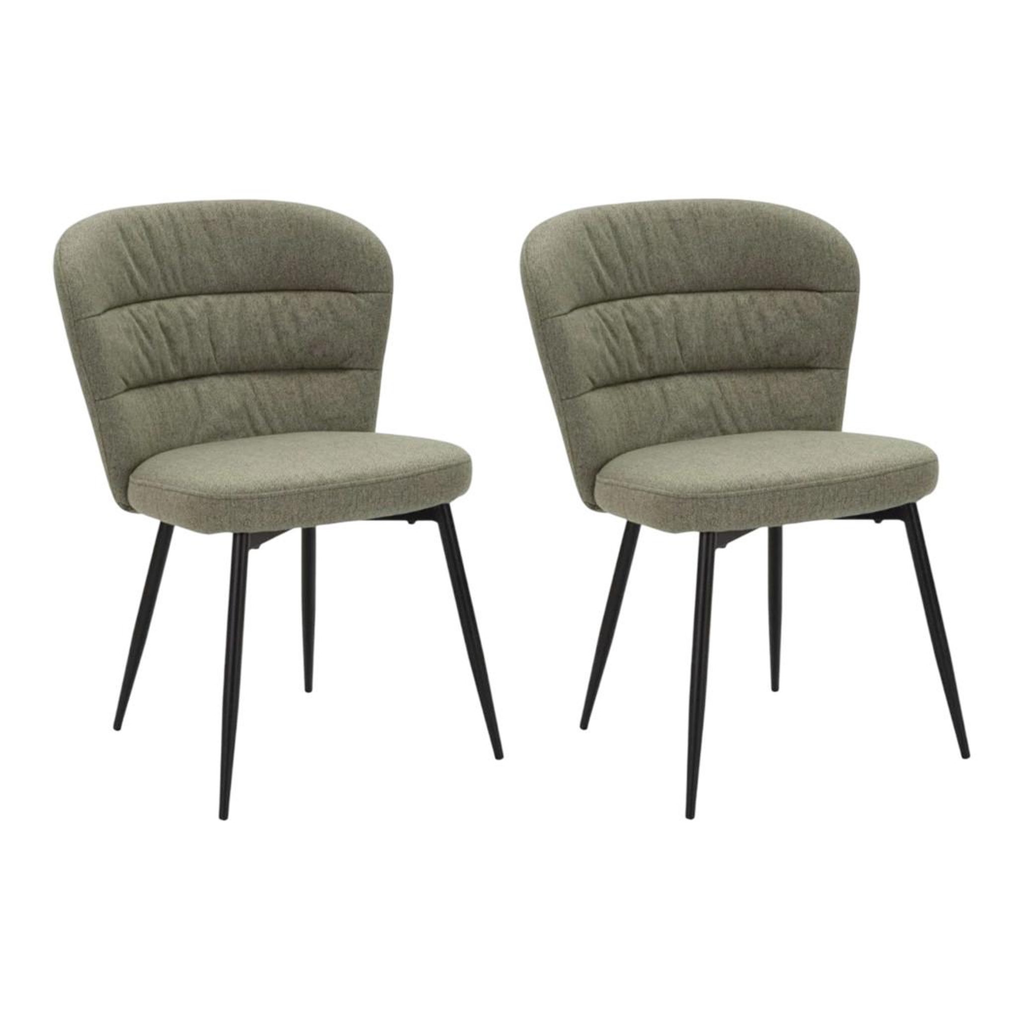 Paris Prix Lot de 2 chaises en tissu  losanna  85cm vert