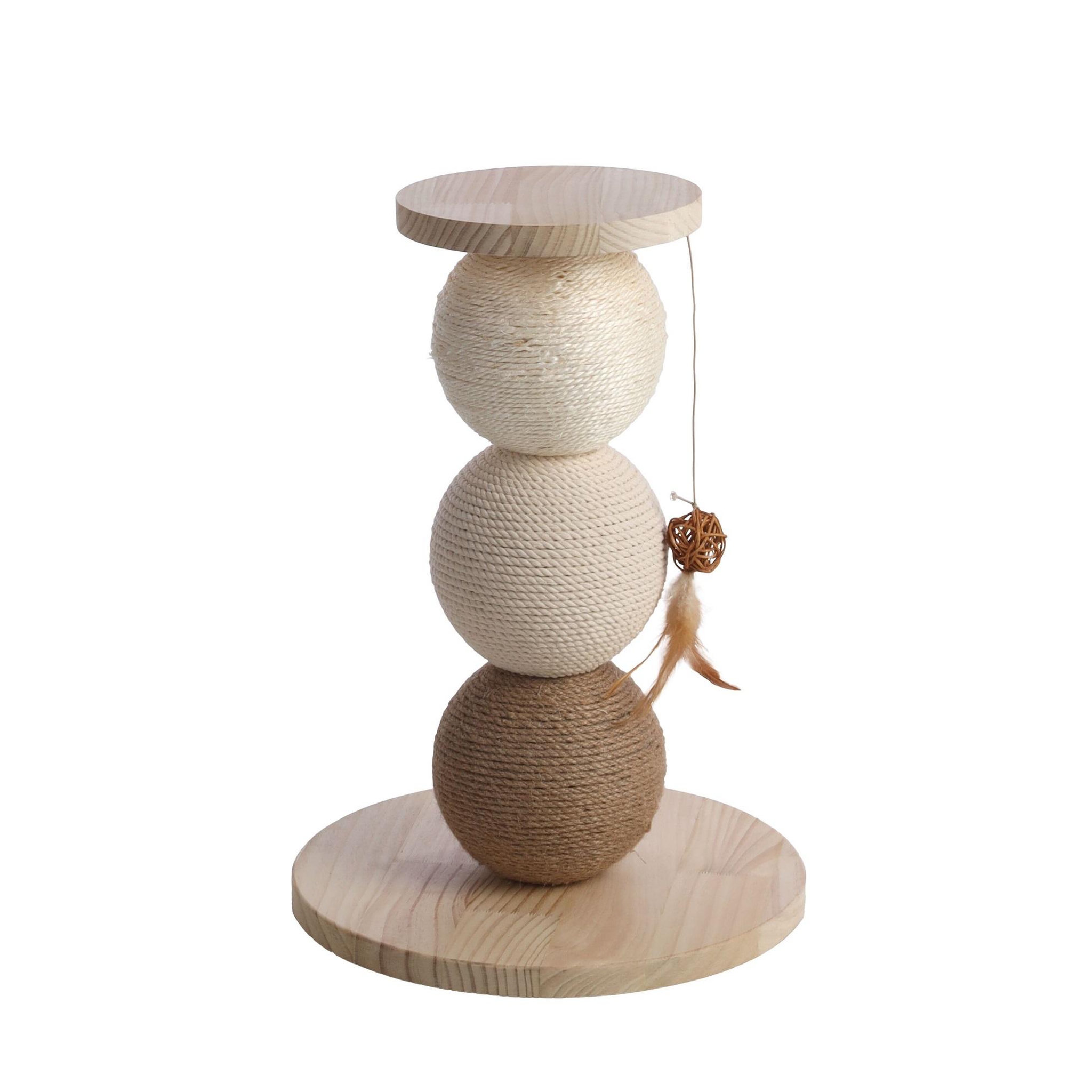 Eden Arbre a chat avec plateforme griffoir en bois et cordes 47cm