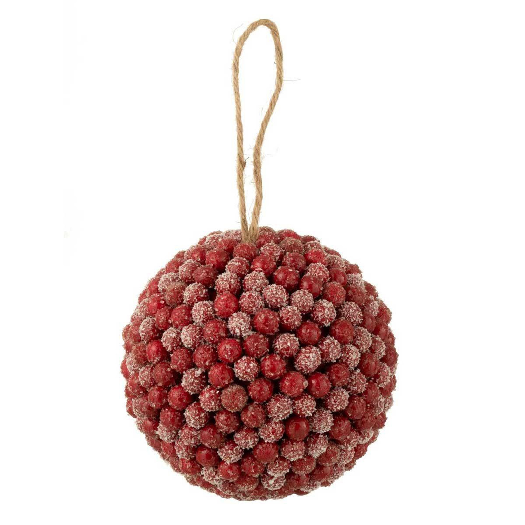 J-LINE Boule de noël déco  baies  17cm rouge