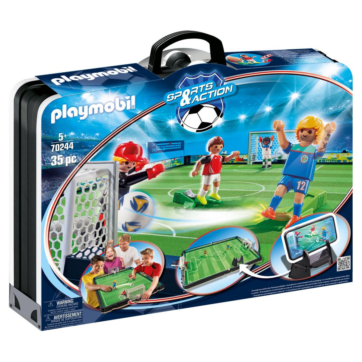 PLAYMOBIL 70244 - Sports et Action - Grand terrain de football transportable