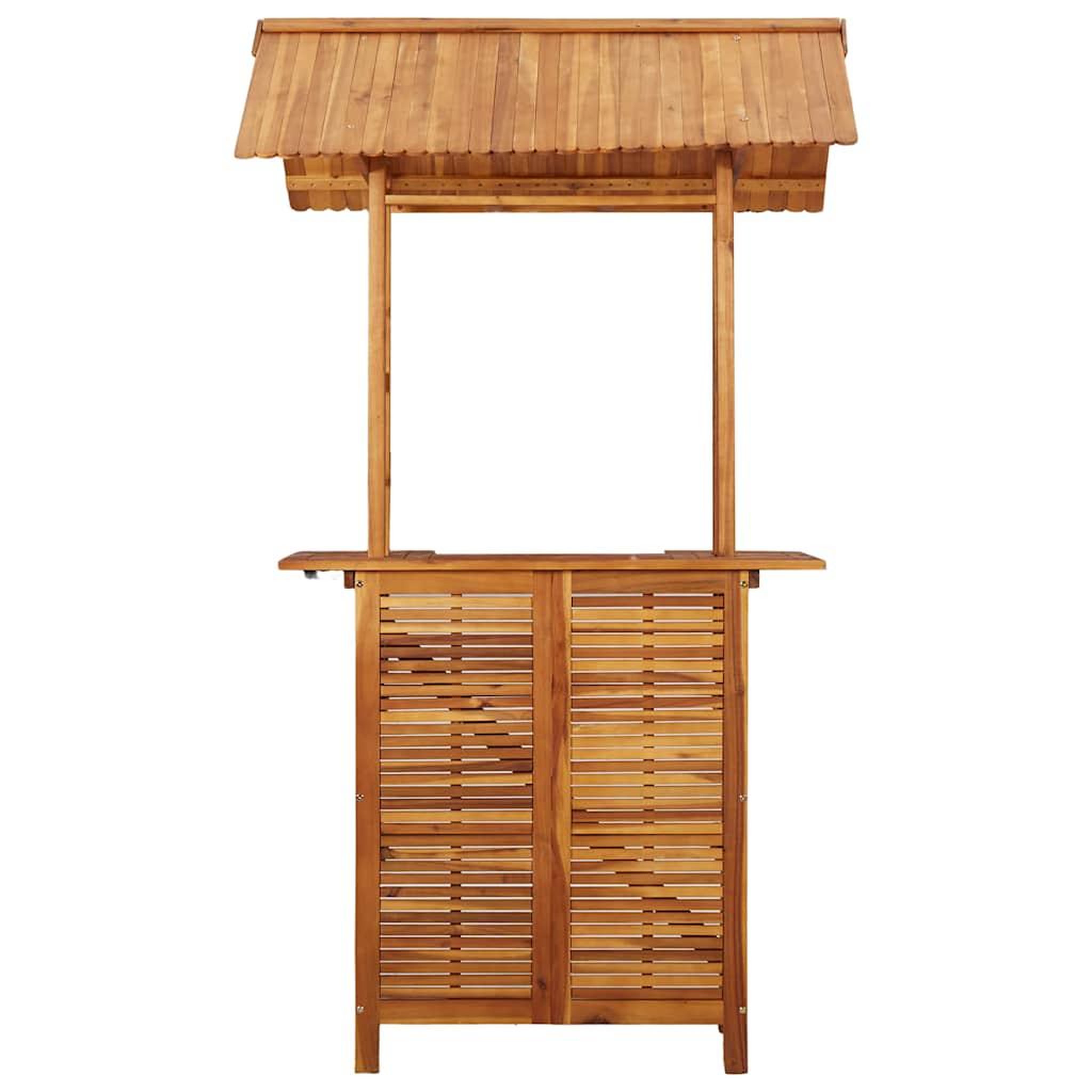 Voir la diapositive 4 : VIDAXL Table de bar d'exterieur avec toit 113x106x217 cm bois d'acacia