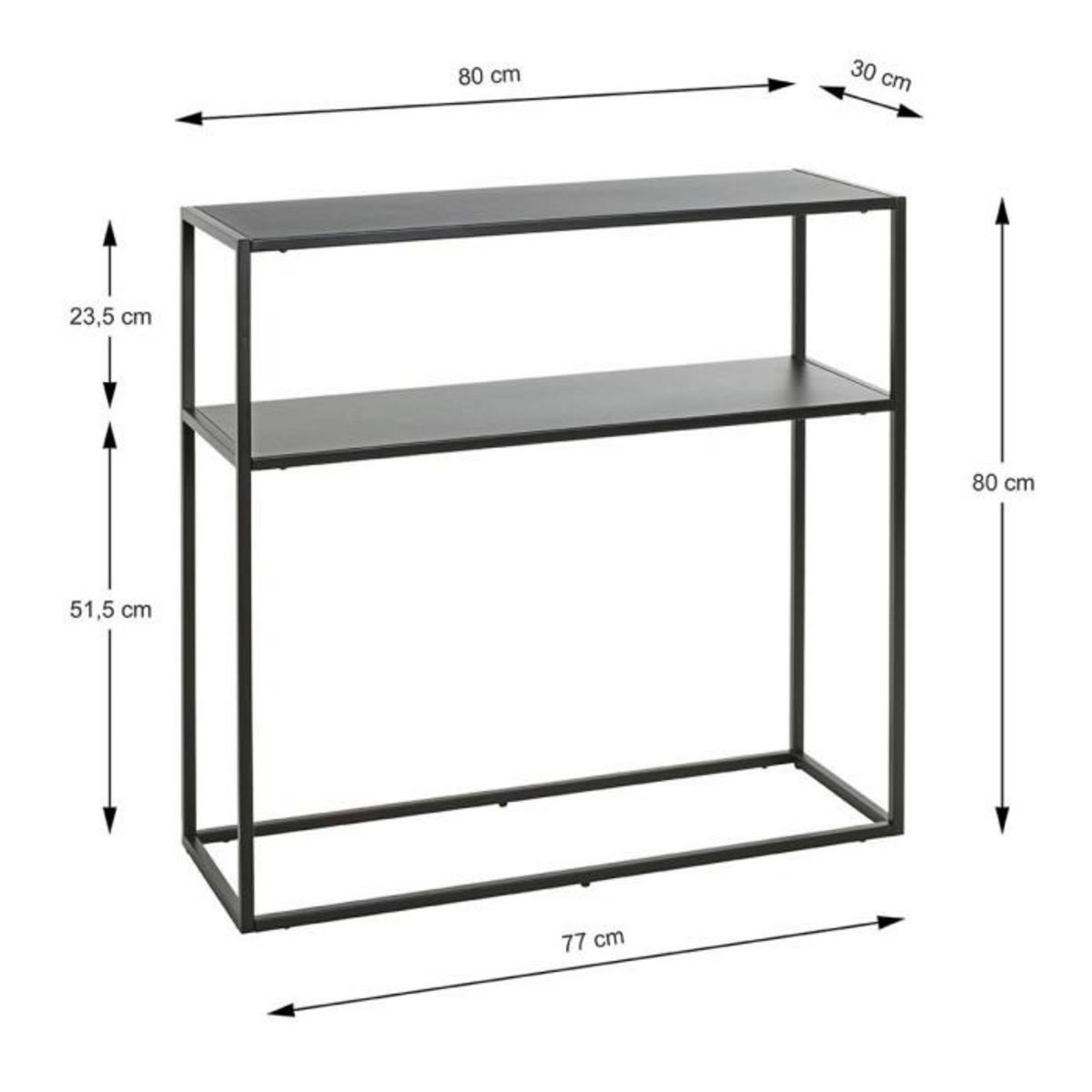 Paris Prix Console Design en Métal  Soraya  80cm Noir