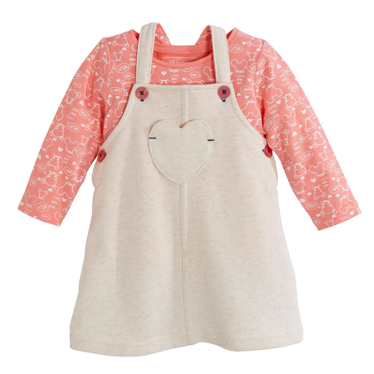 IN EXTENSO Ensemble robe + t-shirt manches longues bébé fille