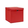 VIDAXL Boîtes de rangement avec couvercles 10 pcs 28x28x28 cm Rouge
