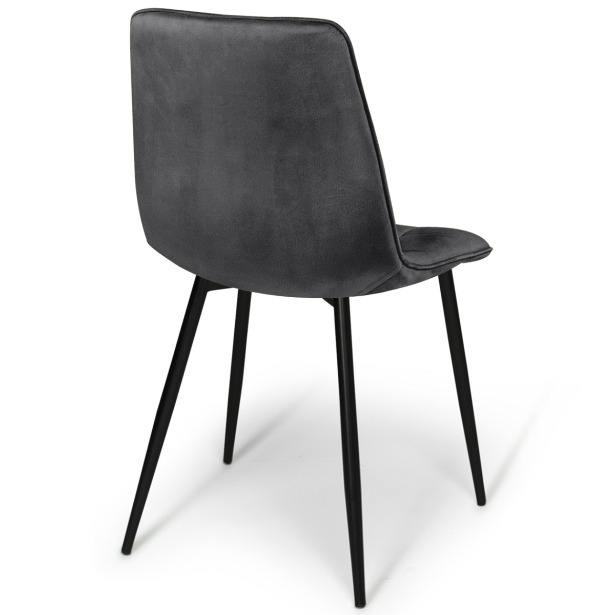 ID MARKET Lot de 4 chaises MILA en velours gris foncé pour salle à manger