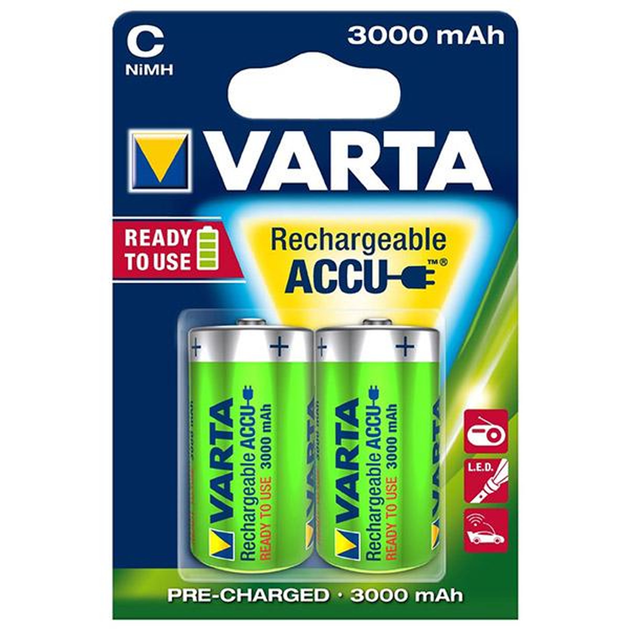 Varta Lot de 2 piles alcaline type hr14 1.2 volts rechargeables - 56714101402