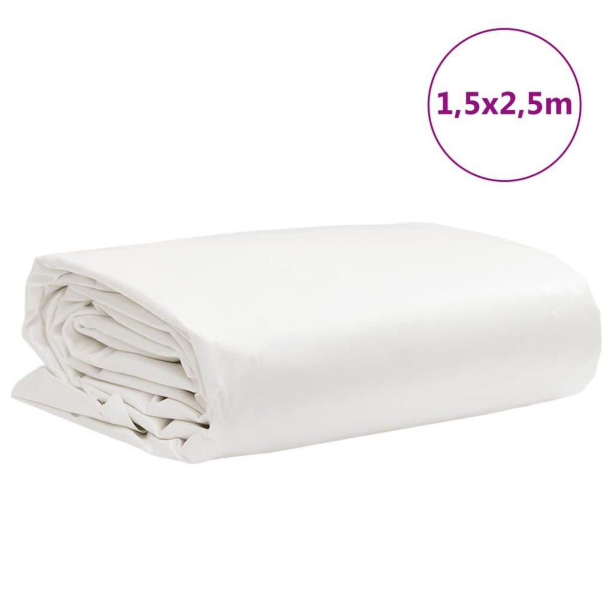 VIDAXL Bache blanc 1,5x2,5 m 600 g/m²