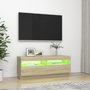 Voir la diapositive 4 : VIDAXL Meuble TV avec lumieres LED chene sonoma 100x35x40 cm
