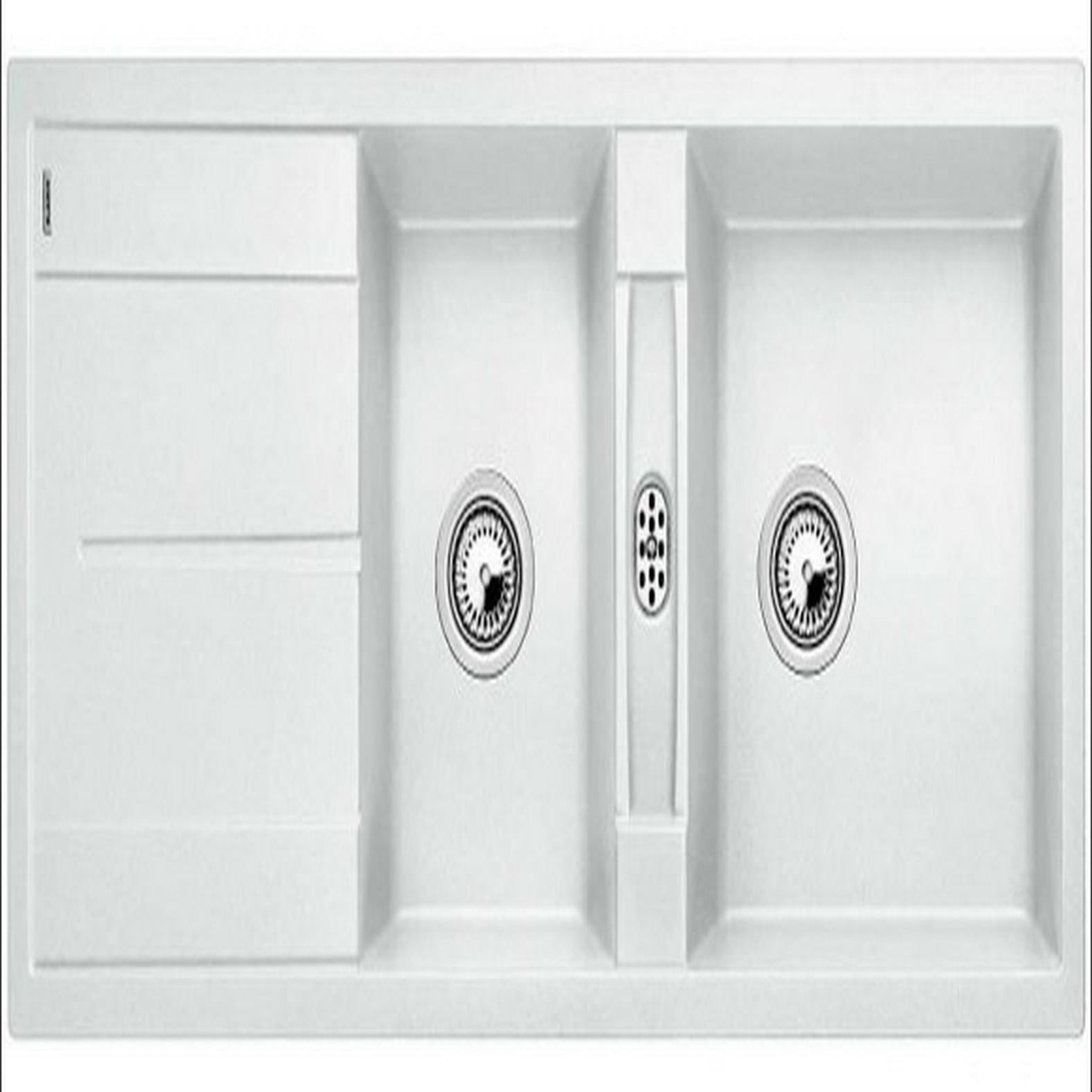Blanco Evier à encastrer 80cm manuel blanc avec siphon - 513260