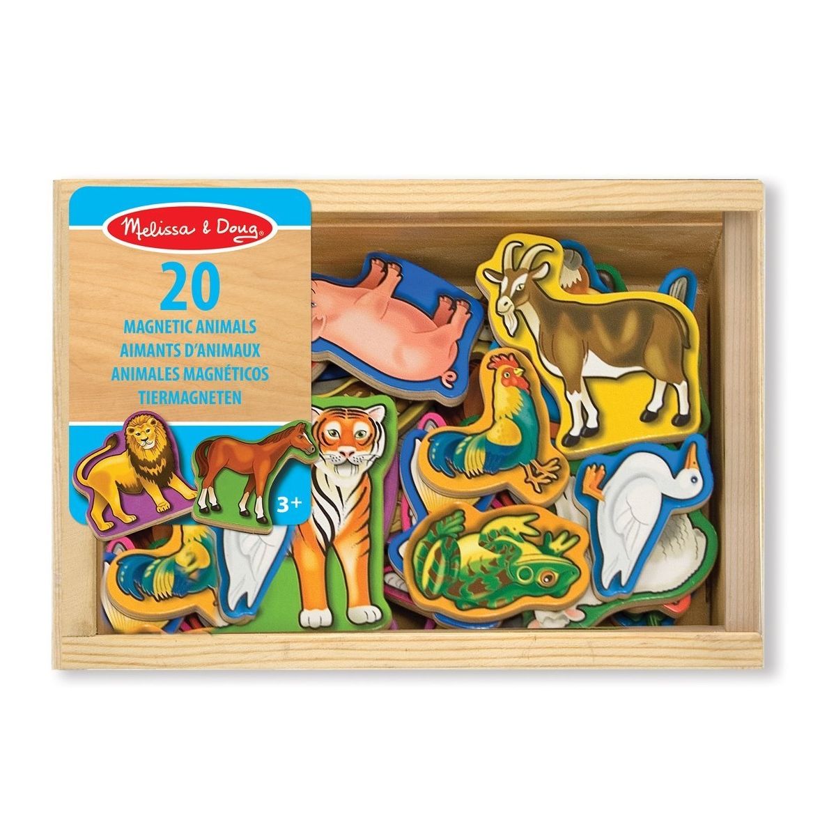 Melissa & Doug 20 aimants animaux en bois