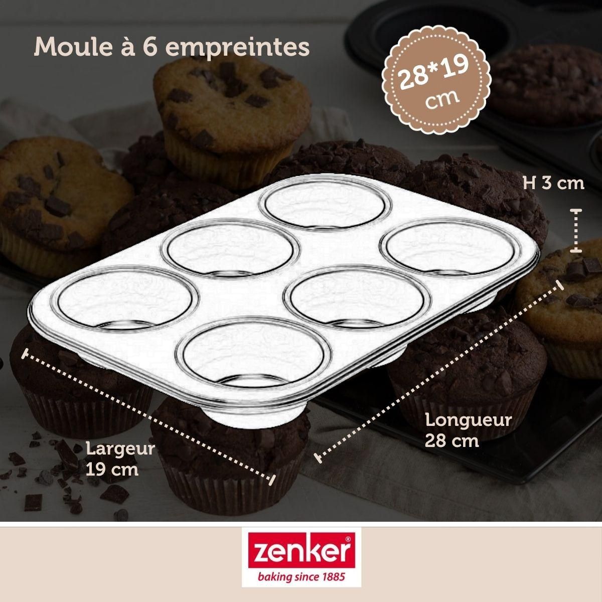 ZENKER Set pâtisserie avec moule à muffins 6 empreintes 28 cm, 2 bols à mixer, verre mesureur et spatule Zenker