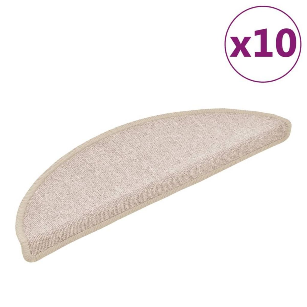 VIDAXL Tapis d'escalier 10 pcs 56x17x3 cm Taupe
