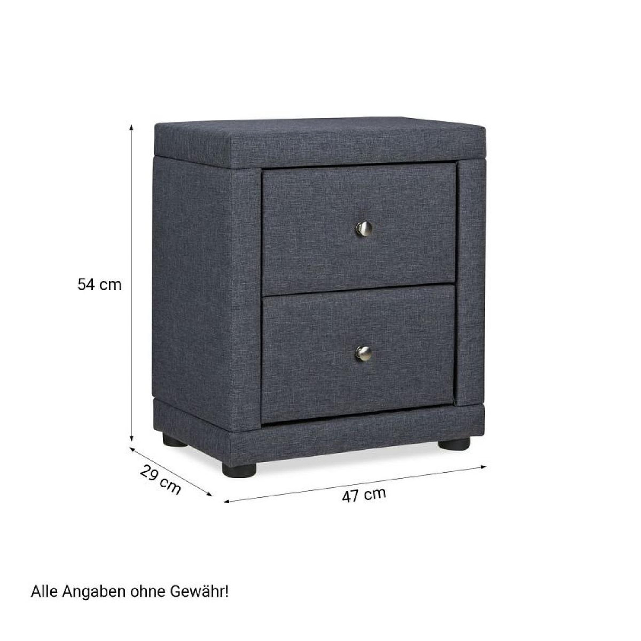 Voir la diapositive 3 : HomeStyle4U Table de chevet chambre 2 tiroirs gris