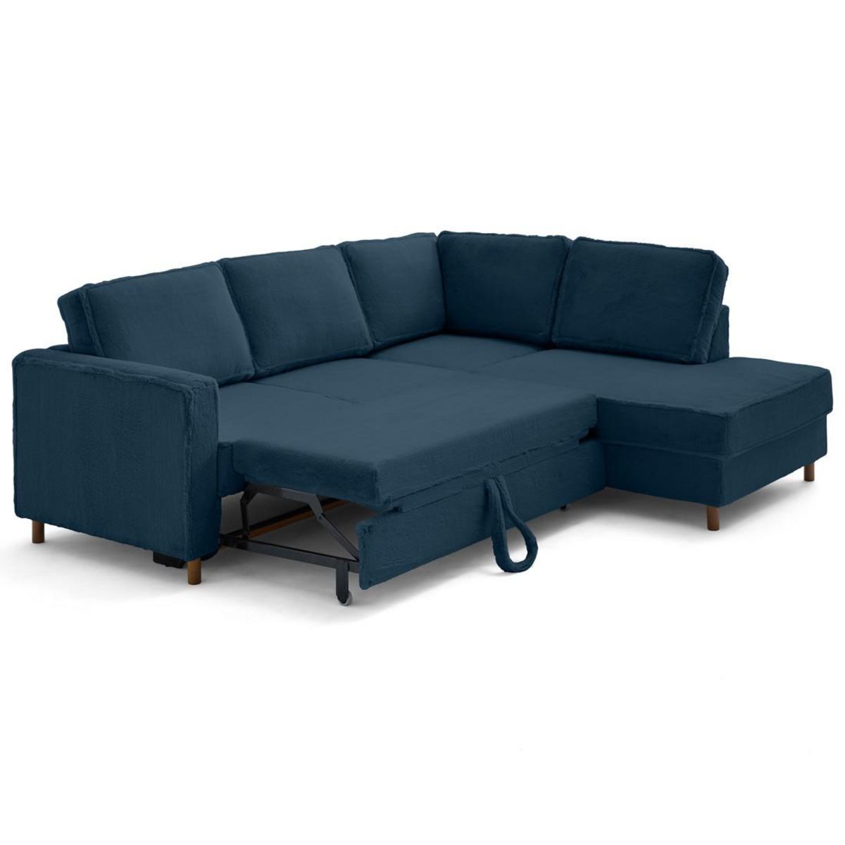 LISA DESIGN Jake - canapé d'angle droit 5 places convertible en fausse fourrure