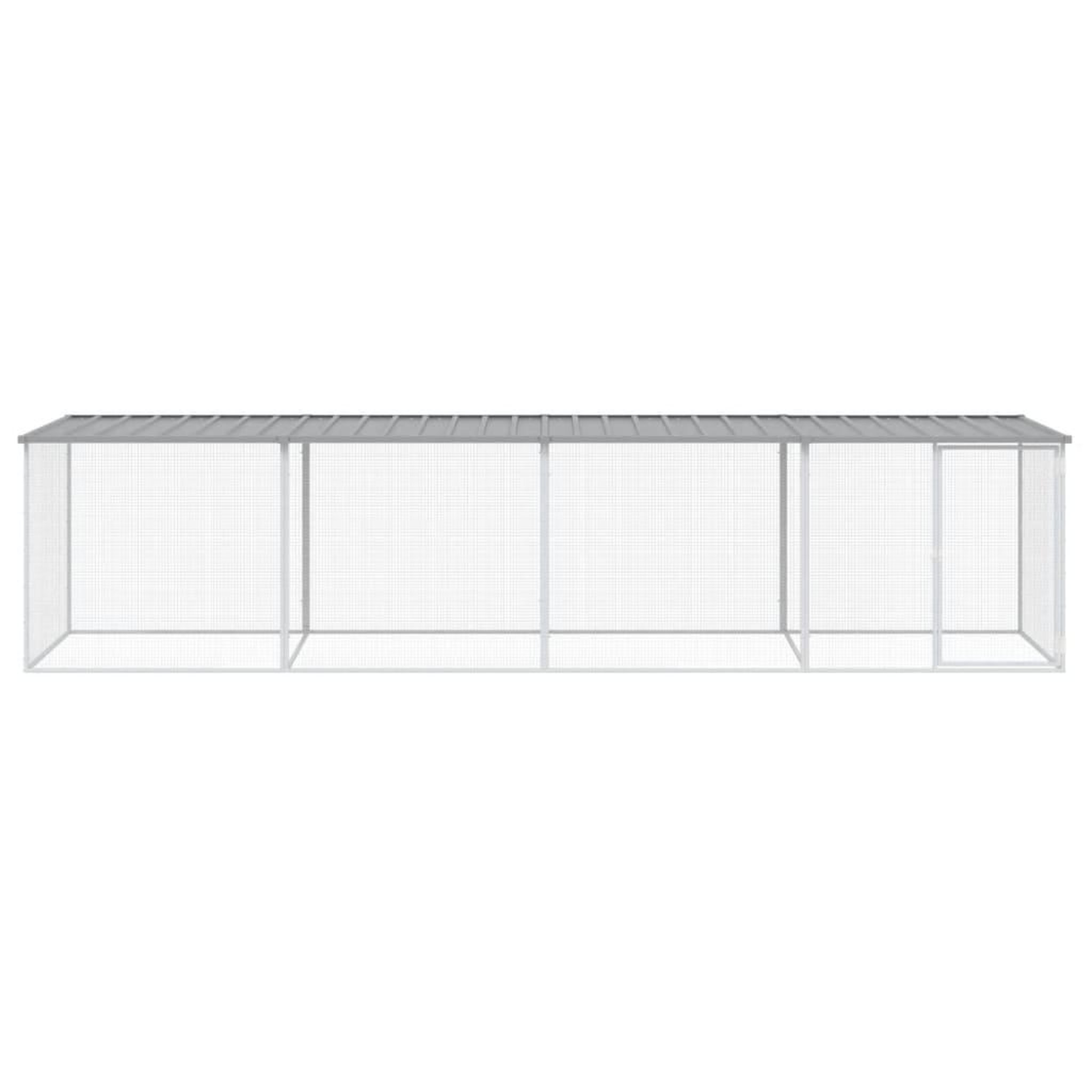 Voir la diapositive 3 : VIDAXL Poulailler avec toit gris clair 403x98x90 cm acier galvanise