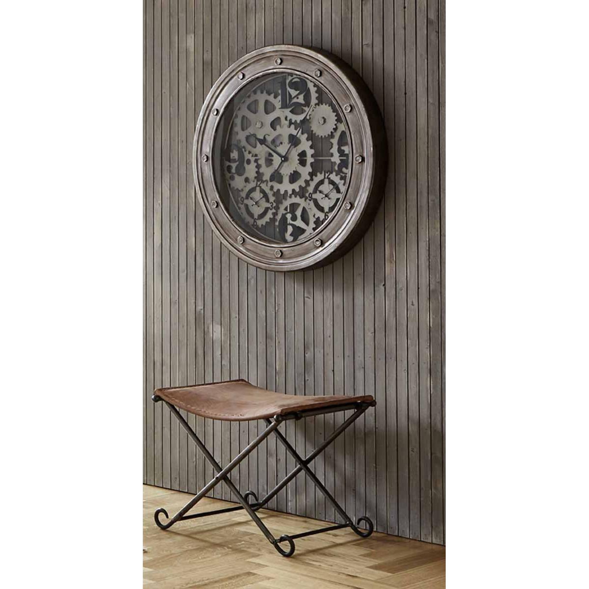 Voir la diapositive 4 : Paris Prix Tabouret pliable en cuir  rodéo  58cm marron
