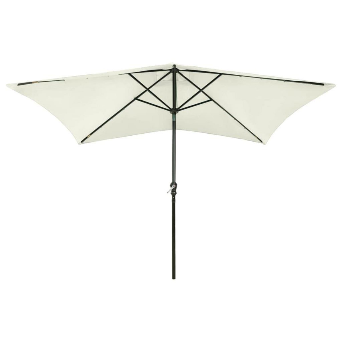 VIDAXL Parasol de jardin avec LED et mat en acier sable 2x3 m