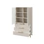 Voir la diapositive 4 : BEST MOBILIER Boccioni - buffet haut - beige - 104x180 cm