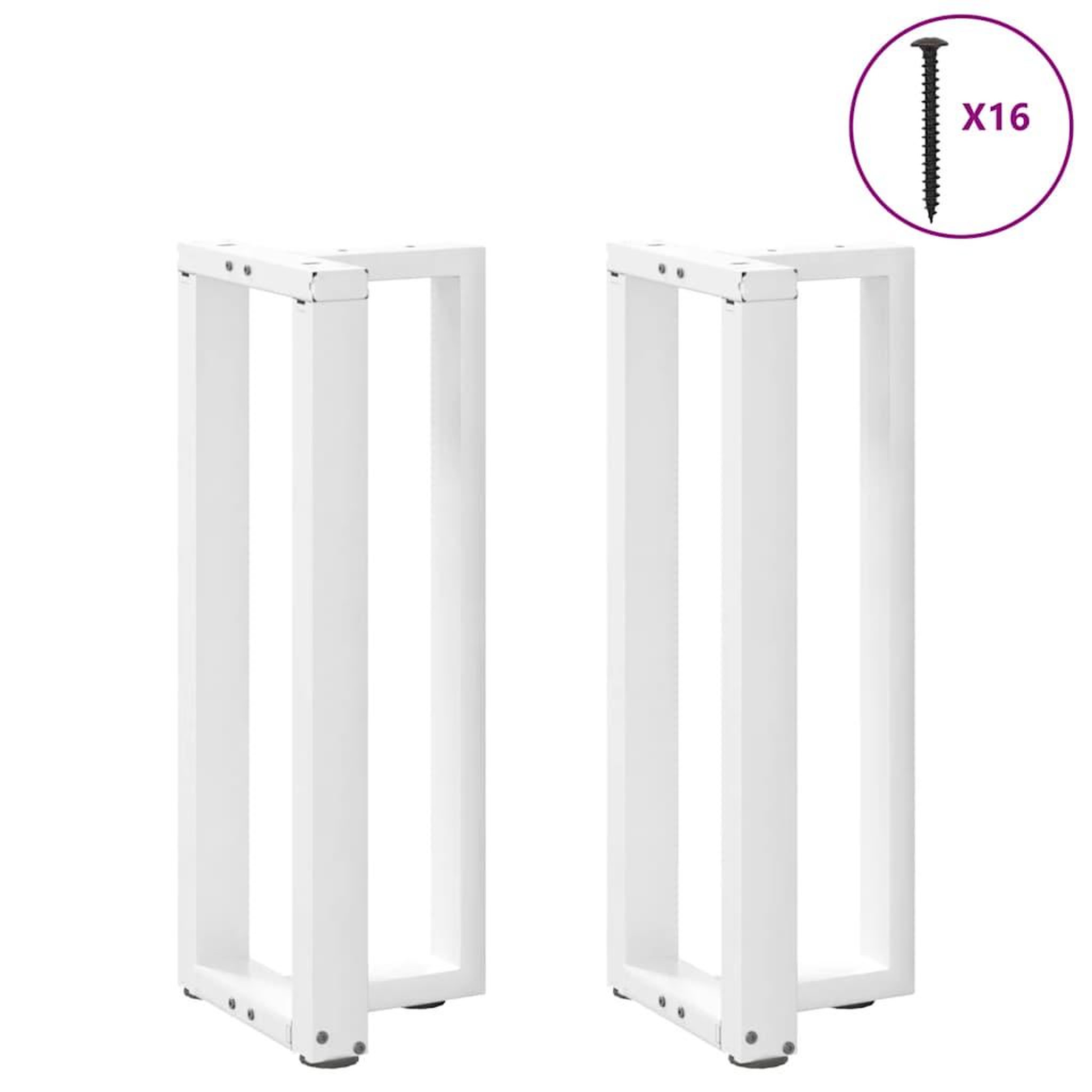 Voir la diapositive 3 : VIDAXL Pieds de table console forme de T 2 pcs blanc 38x25x(72-73) cm